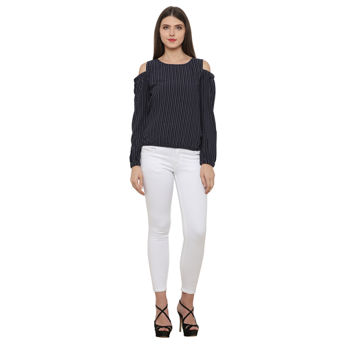 Navy Blue Western Top