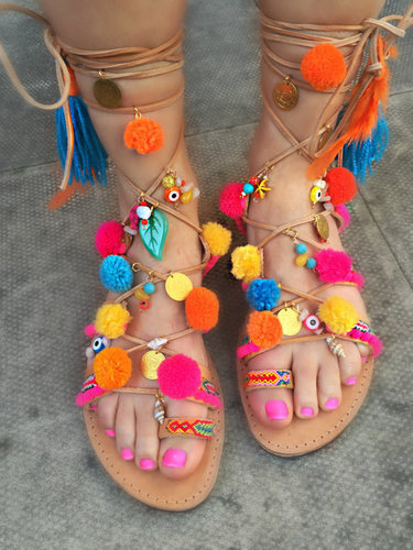 Multi Embroiderd Ladies Sandals