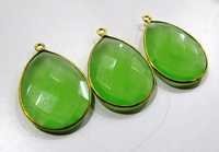 Green Chalcedony Pear Shape connectors