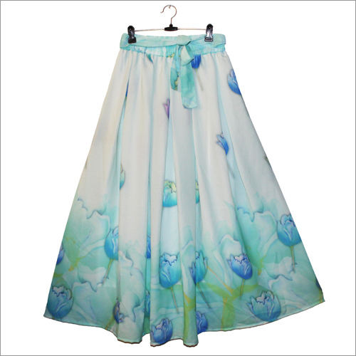 Ladies Partywear Digital Print Skirt