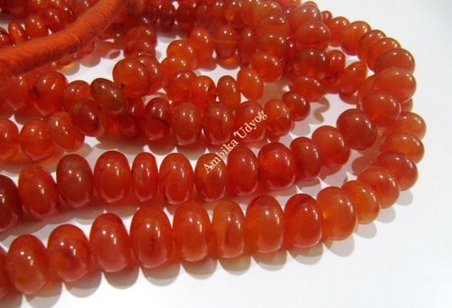 Carnelian Rondelle Plain Smooth Beads