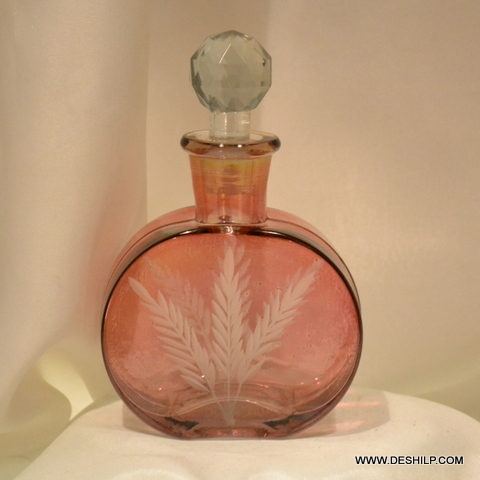 Pink Glass Perfume Bottle And Decanter, Reed Diffuser,Decorative