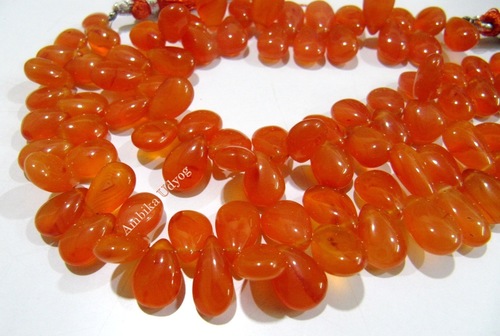 Carnelian Pear Shape Plain Smooth Beads