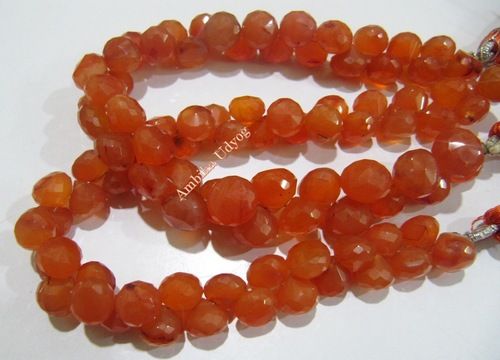 Carnelian Onion Shape Briolette Beads