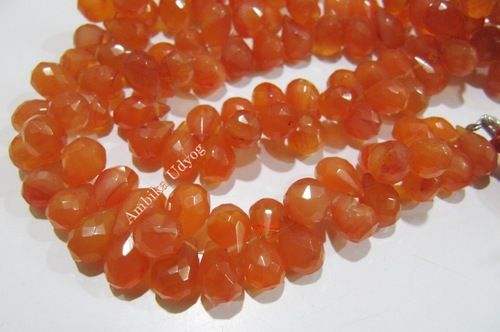 Carnelian Teardrop Shape Briolette Beads