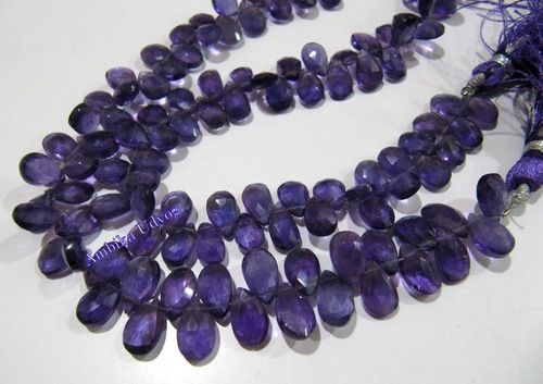 Natural Amethyst Pear Shape Faceted 6x9mm Sold Per Strand 8 inches