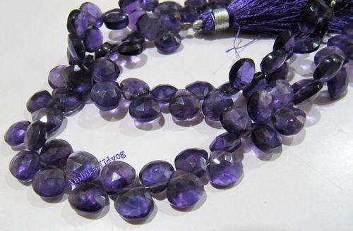 African Amethyst  Heart Shape Beads