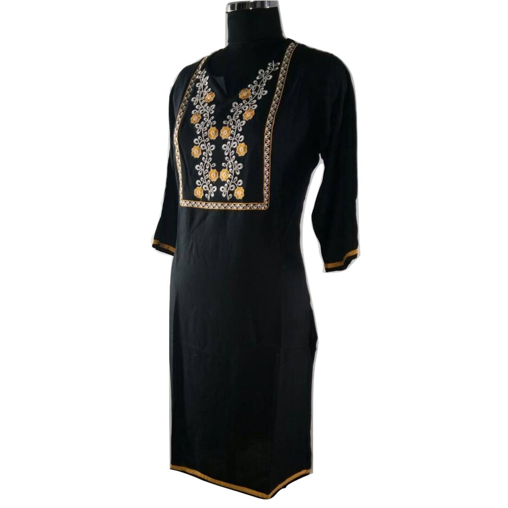 Kumkum Creation Casual Ladies Kurti (Black)