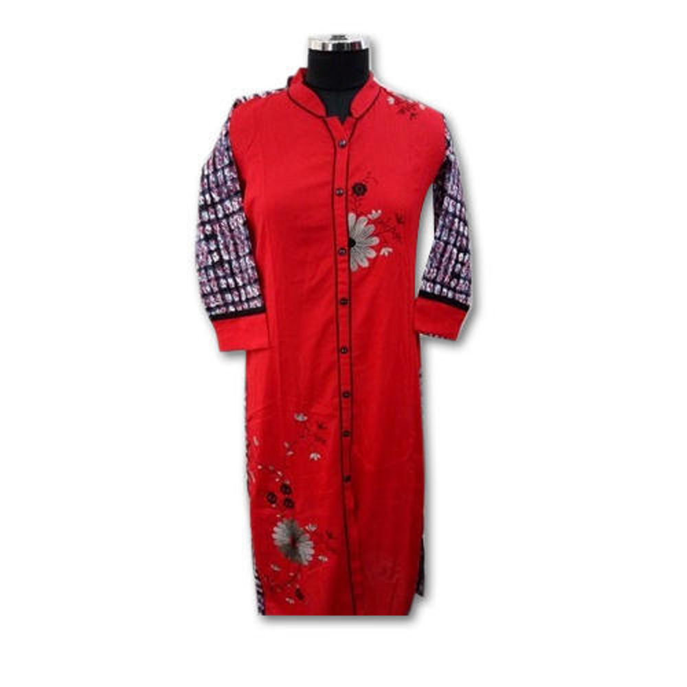 Ladies Red Rayon Kurti