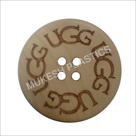 Light Brown Engraving Coconut Button