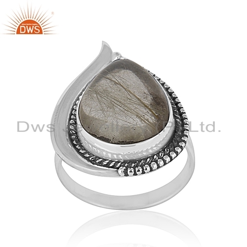 Golden Rutile Gemstone Ring Jewelry