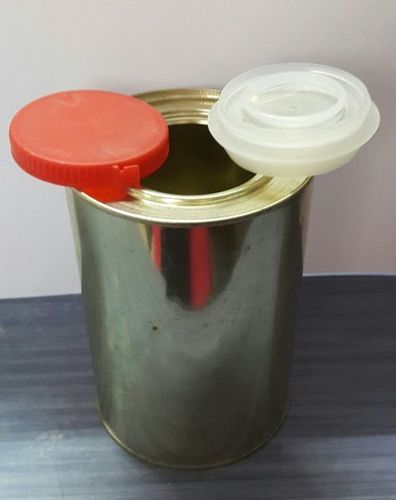 Round tin container with temper proof & screw cap