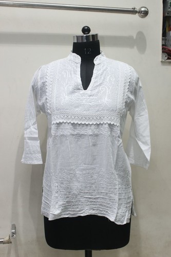 White Embroidered Kurti