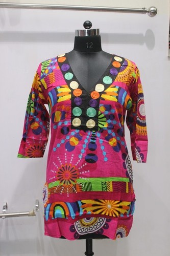 Taffeta Ladies Multicolor Kurti