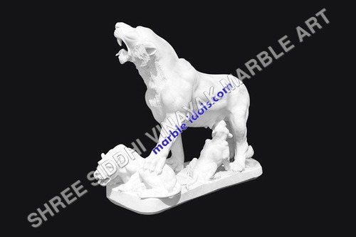 Marble Tiger & Cubs Statues