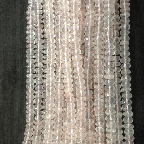 Stone Rose Quartz Rondelle Faceted