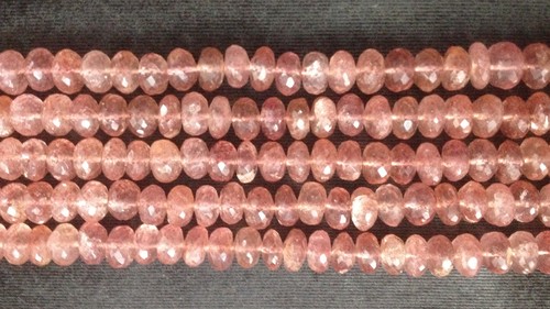 Strawberry Quartz Rondelle Faceted
