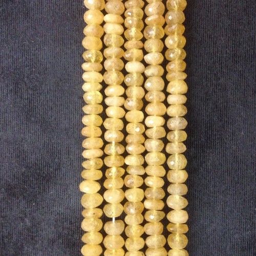 Stone Yellow Aquamarine Rondelle Faceted