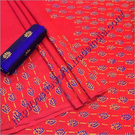 Ladies Cotton Block Print Sarees
