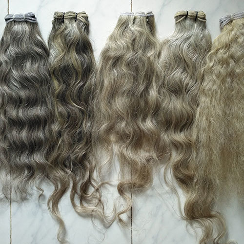 Single Donor Wavy Hair Natural Grey Hair