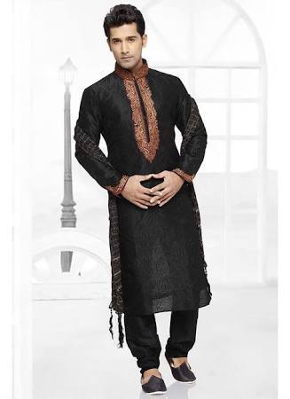 black kurta payjama
