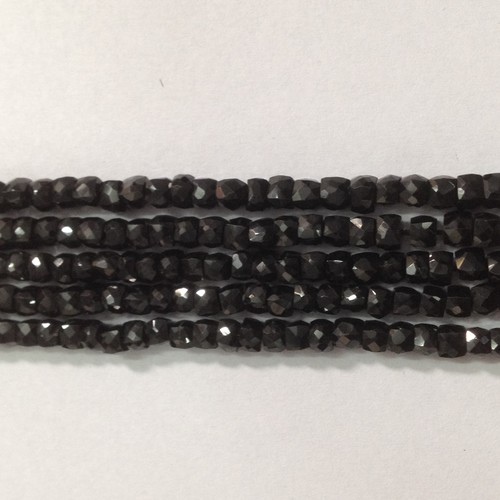 Stone Black Spinel Faceted Cube