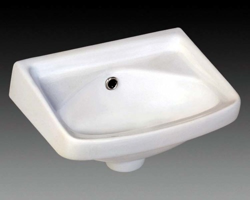 Wash Basin - Ceramic, 14x11 Inches, Square Shape - Wall Mounted, Any Color Option