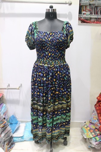 Navy Blue Ladies Long Blouroo Dress