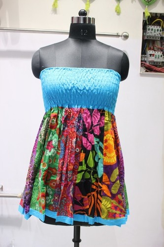 Blue 24 Panel Patch Mini Skirt Or Dress