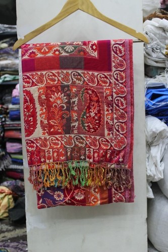 Ladies Stoles - Cotton, 70x180 Cm, Maroon | Unisex, Printed Design, Machine Made, Fringe Closure, Ideal For Daily, Evening, And Prayer Use