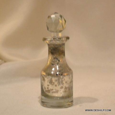 SILVER DECANTER,FRAGRANCE BOTTLE,REED DIFFUSER,GLASS SML PERFUME