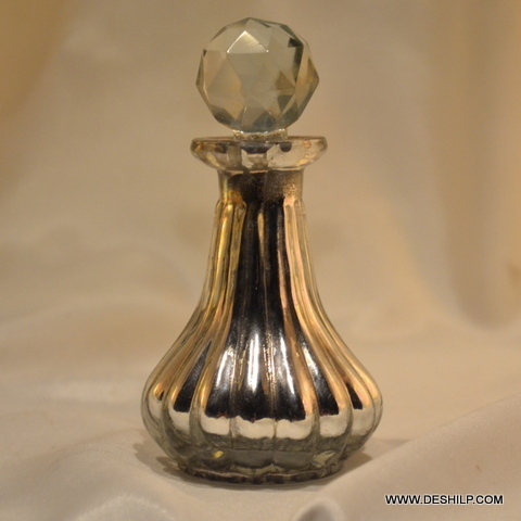 Silver Perfume Bottle With Stopper