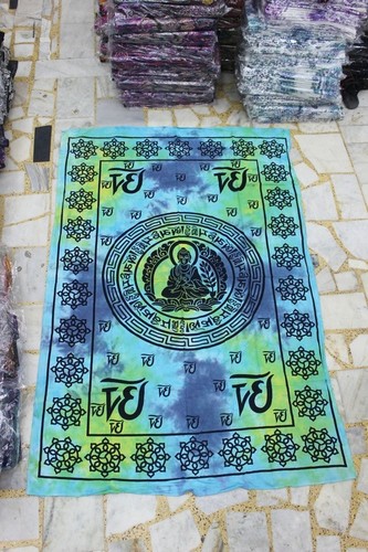 Blue And Black God Figure Wall Hanging Tapestry/ Single Bed Sheet