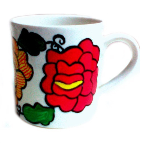 Coffee Mug With Madhubani Flower Painting