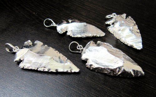 Jasper Arrowhead full Silver Plated