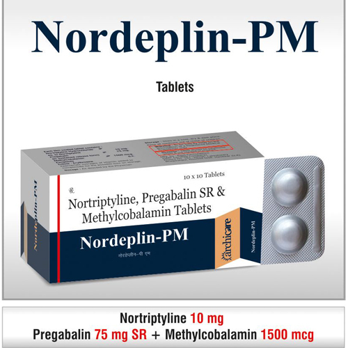 Nortriptyline  10 mg.+Pregabalin 75 mg.+Methylcobalamin 1500 mcg.