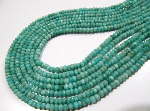 Blue Opal Rondelle Faceted Beads