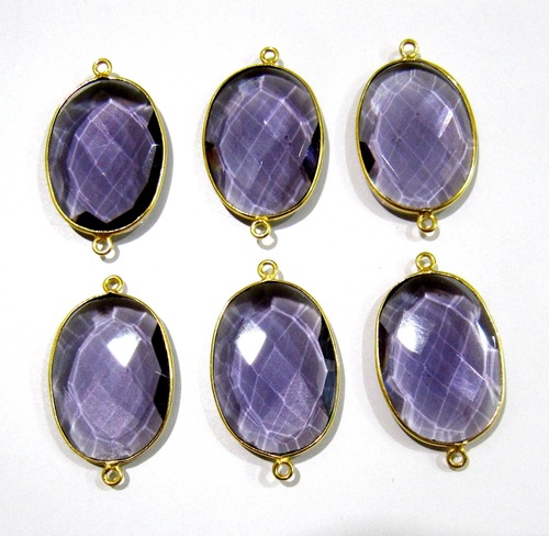 Amethyst Oval Shape Connector