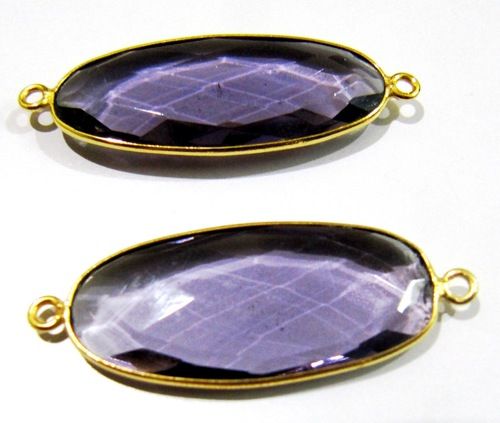 Amethyst Oval Shape Connector