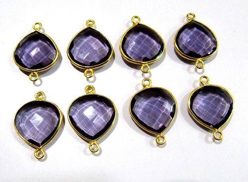 Amethyst Heart Shape Connector