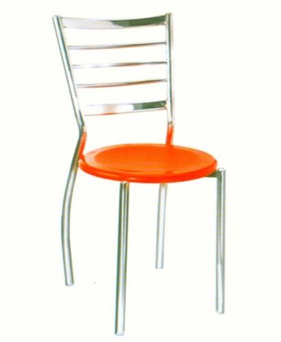 Silver  & Orange Chair Stool