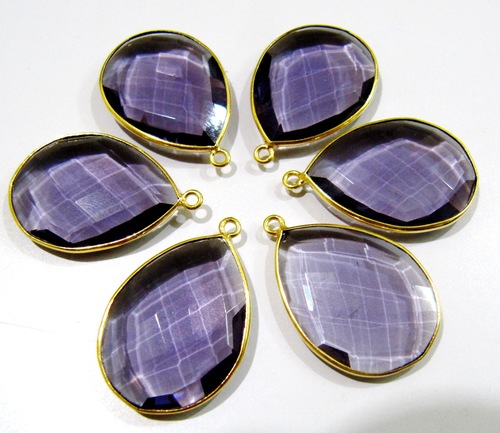 Purple Amethyst Pear Shape Connector