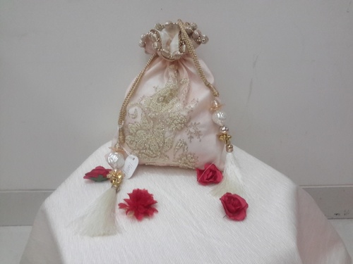 Fabric White Potli