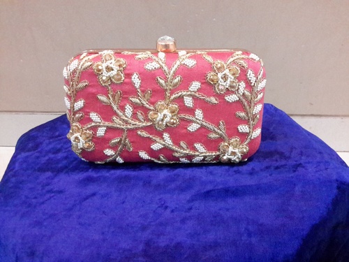 Red Zardosi Clutch