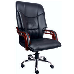 Royal Black Wooden High Back Chair
