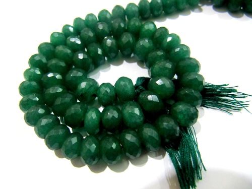 Dyed Emerald Beads 8-9mm Rondelle Faceted Gemstone Beads Strand 13''long