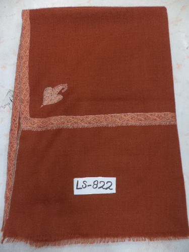 Orange Pure Pashmina Needle Work Hashi Dar Shawl