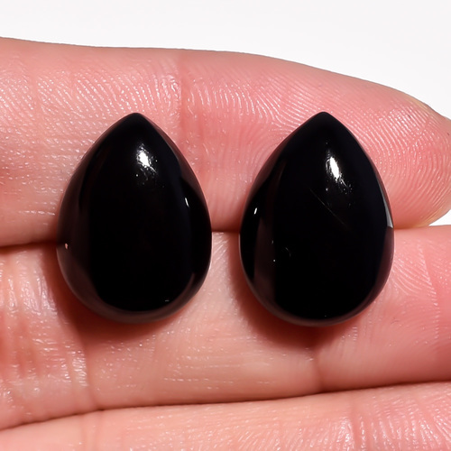 Black Onyx Pear Cabochon