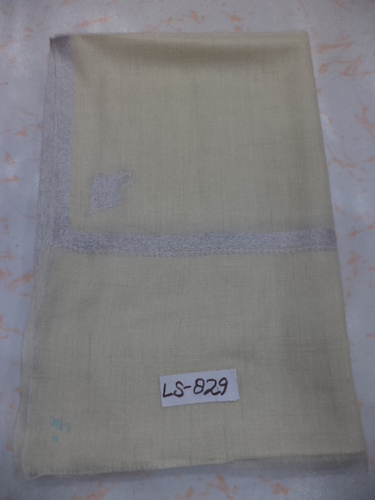 Cream Pure Pashmina Needle Work Hashi Dar Shawl