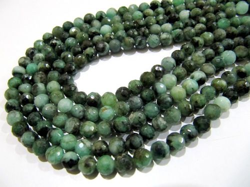 Genuine Emerald Rondelle Faceted Beads